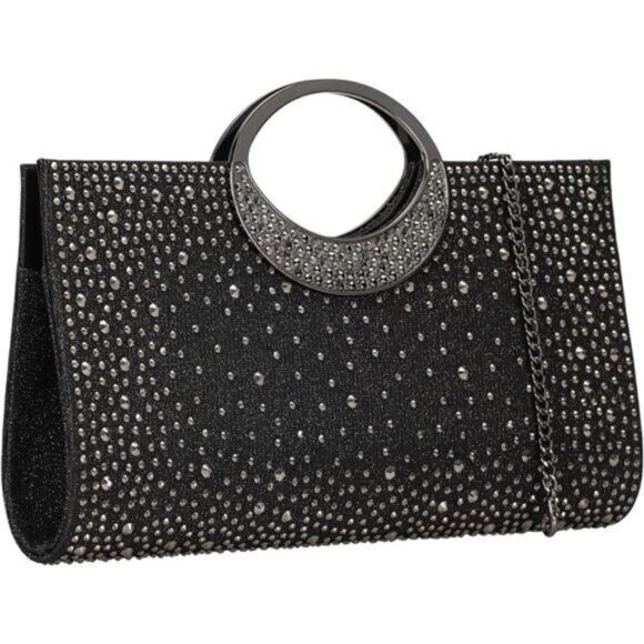 Rhinestone Clutch Handbag with Crystal Handle - Picture 1 of 6